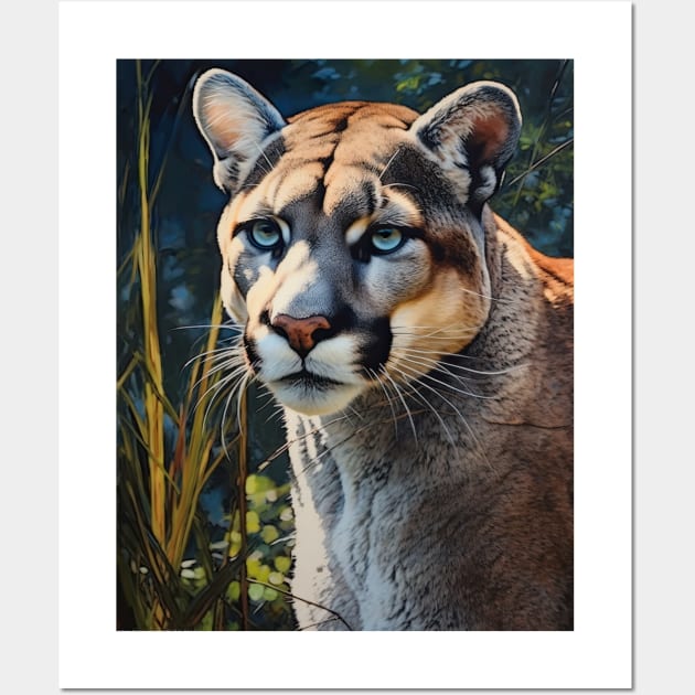 Oil Paint Hyperrealism: Majestic Zoo Cougar Wall Art by ABART BY ALEXST 